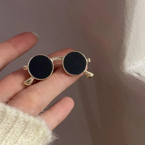 Vintage Mini Sunglass Shaped Crystal Brooch